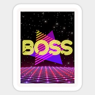 Boss Retrowave Triangle Aesthetic Sticker